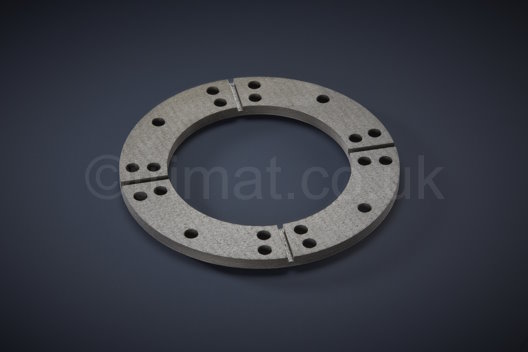 gear cut friction facings, thick section friction sheet, friction discs, friction pucks, friction shims